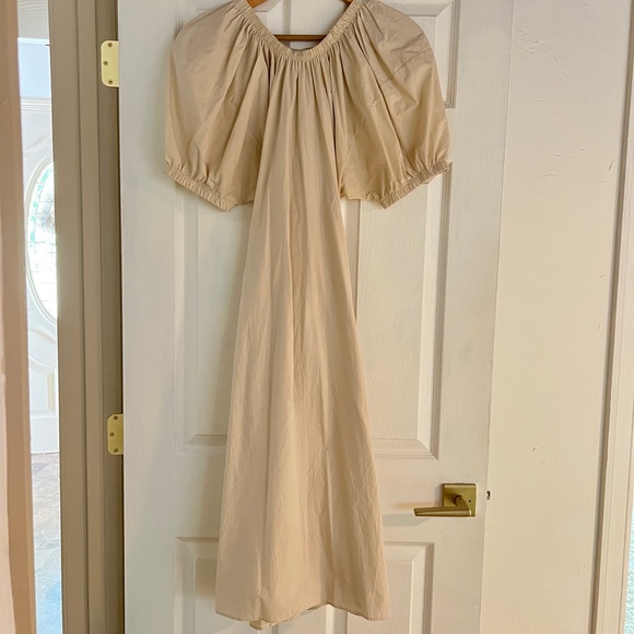 Nothing Fits But Dresses & Skirts - Nothing Fits But Cream Puff Sleeve Tie Midi Dress